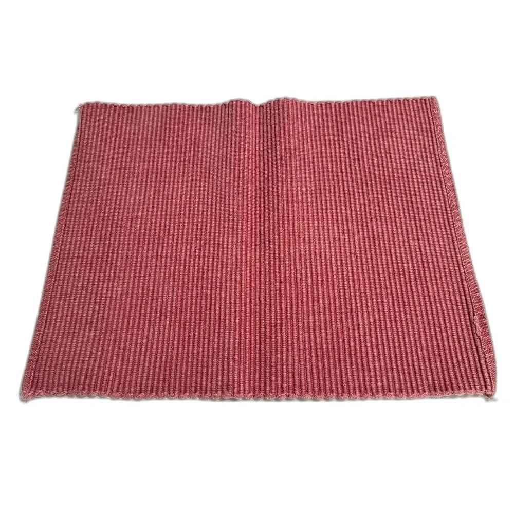 Placemats Kitchen Linens Set of 7 Red Ribbed Rectangular Holiday Place Setting